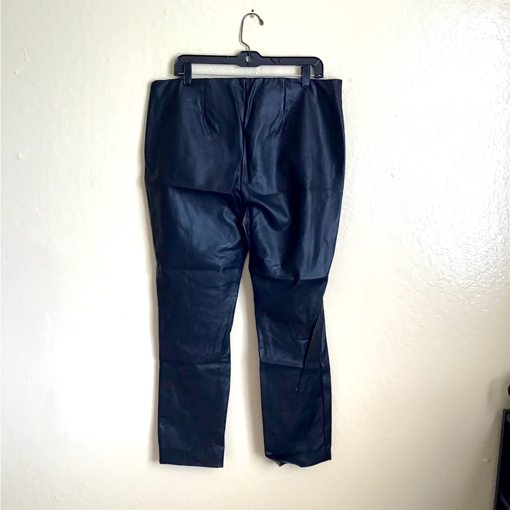 Lauren Ralph Lauren Black Faux Leather Pants size 16 Dressy or Casual Wear NWT